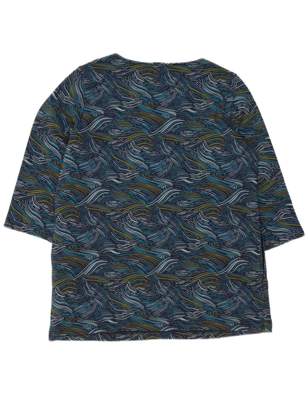 SEASALT CORNWALL Damen-Etuikleid mit abstraktem Muster, Größe 46, Blau