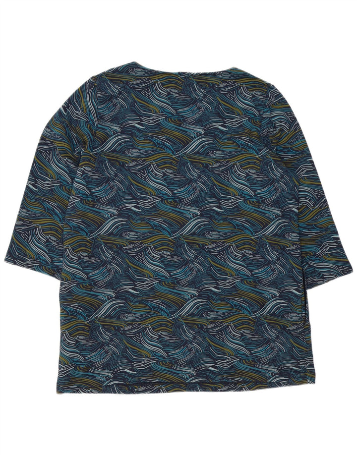 SEASALT CORNWALL Damen-Etuikleid mit abstraktem Muster, Größe 46, Blau