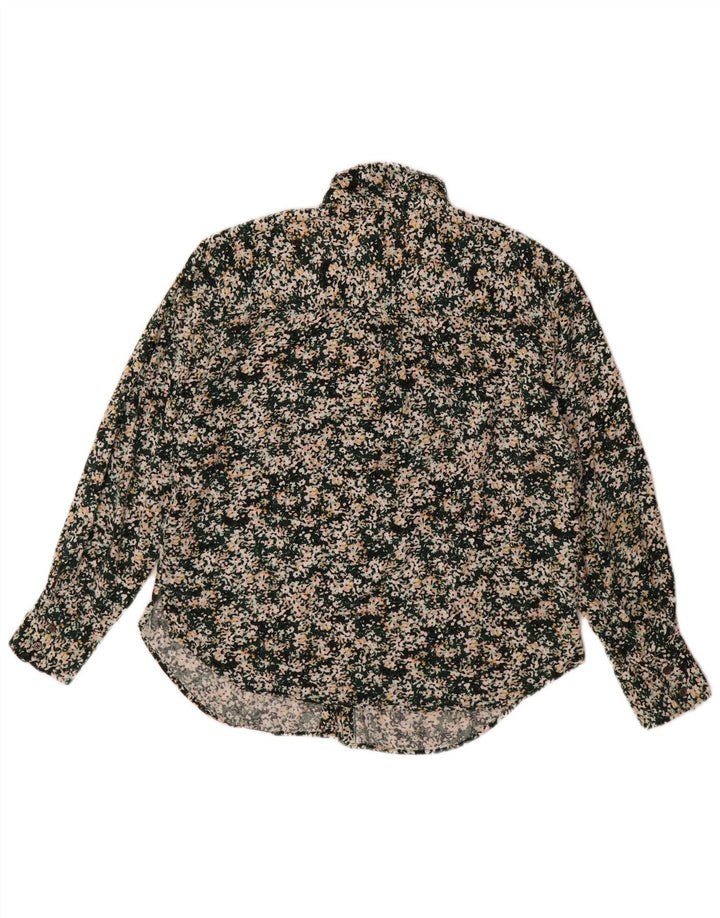 Marks & Spencer Damen-Hemdbluse in Übergröße, Gr. 10, klein, grünes Blumenmuster