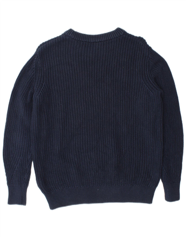 Marks & Spencer Herren-Pullover mit U-Boot-Ausschnitt, Größe S, marineblaue Baumwolle