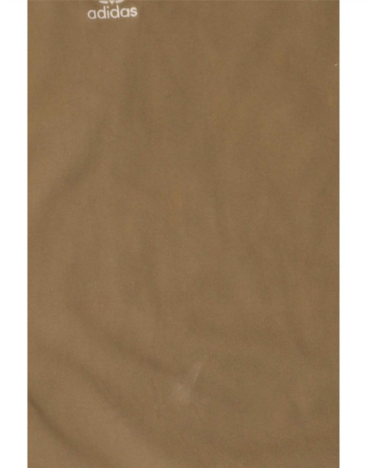 Adidas Damen T-Shirt Top UK 14 Medium Khaki Baumwolle