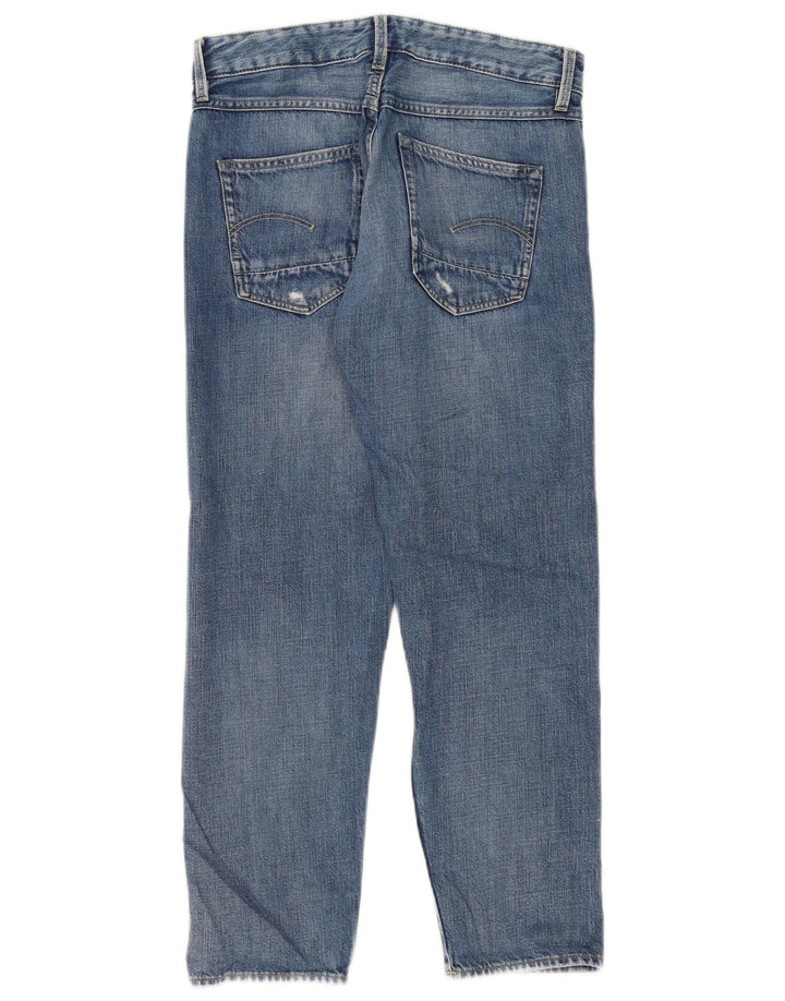 G-Star Damen Distressed Straight Jeans W24 L30 Blaue Baumwolle