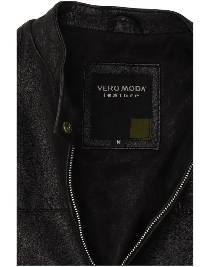 Vintage Damen Lederjacke UK 14 Mittelschwarzes Leder