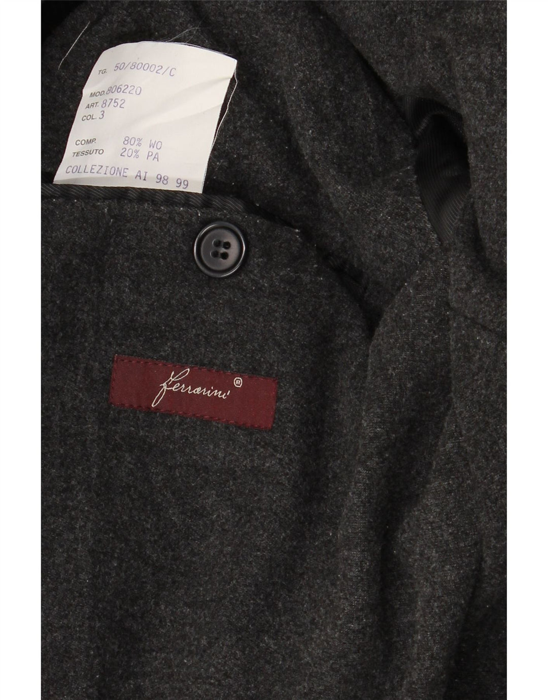 VINTAGE Zweireihiger Herrenmantel IT 50 Große marineblaue Wolle