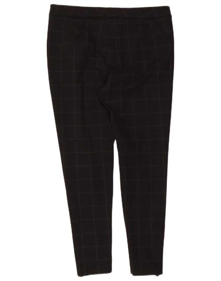 Marks & Spencer Damen Slim Freizeithose W34 L29 Schwarz kariert