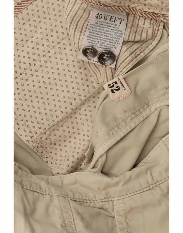 40Weft Herren-Cargoshorts IT 52 XL W38 Beige Baumwolle