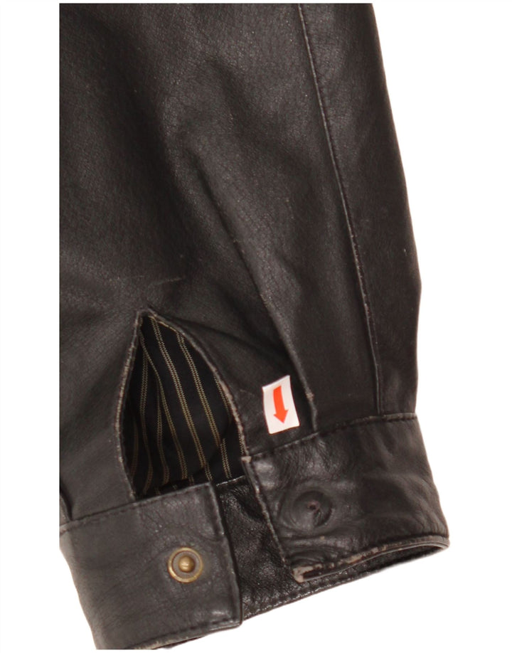 C & A Herren Lederjacke EU 54 2XL Schwarzes Leder