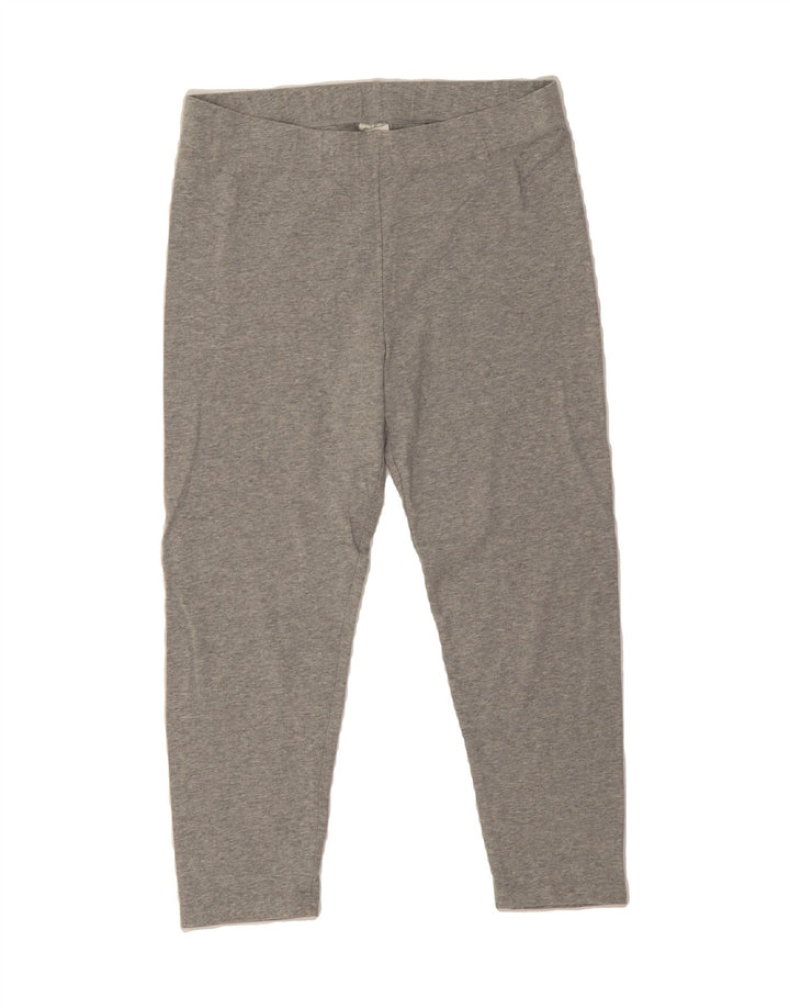 EDDIE BAUER Womens Crop Leggings UK 14 Large  Grey Cotton Vintage Eddie Bauer and Second-Hand Eddie Bauer from Messina Hembry 