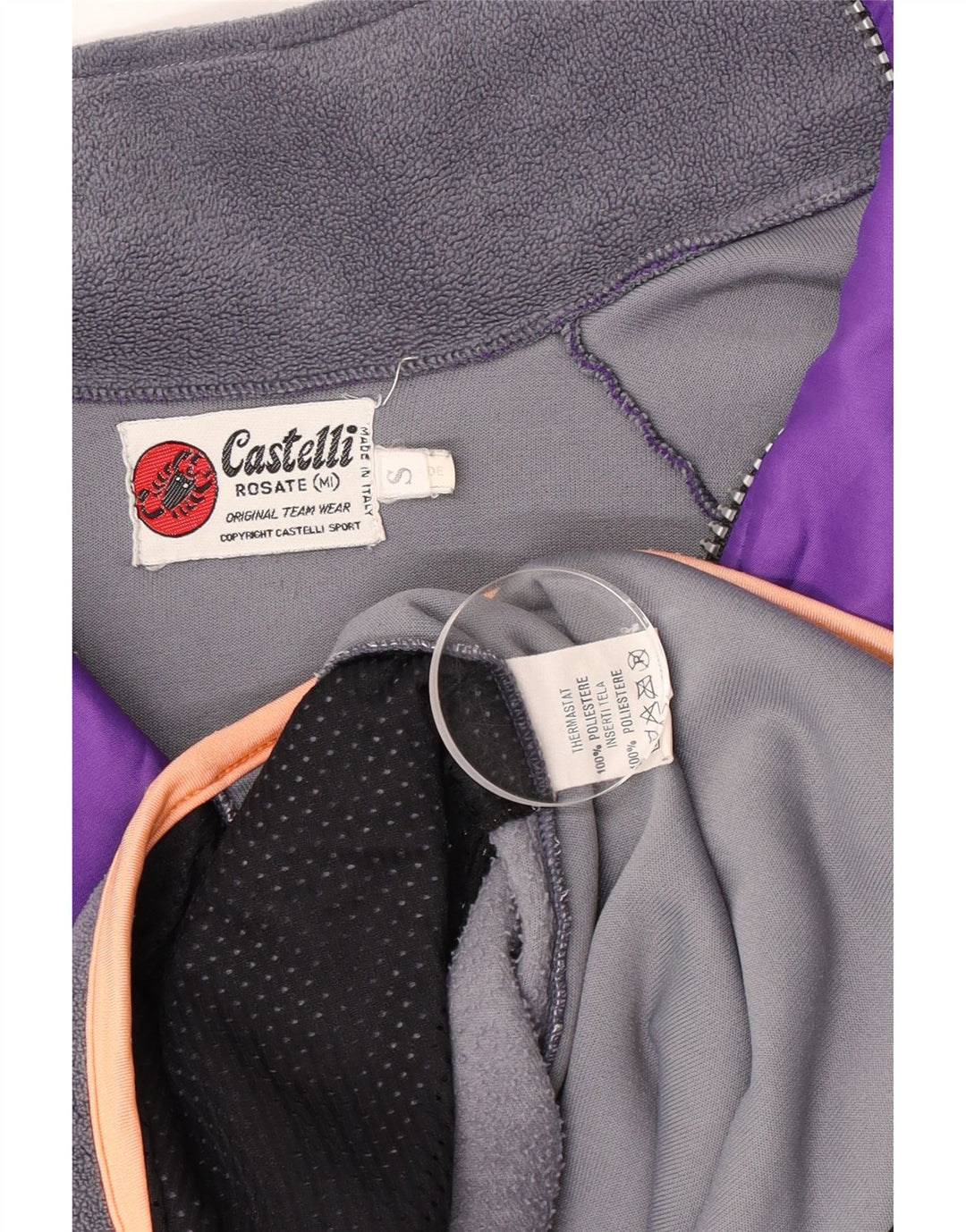 Castelli Herren-Trainingsanzug-Oberteil, Jacke, klein, lila, Farbblock-Polyester