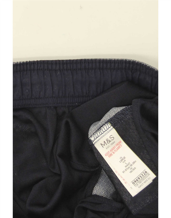 Marks & Spencer Herren-Sportshorts, groß, marineblau, geometrische Baumwolle