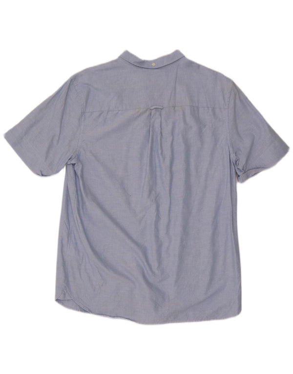 Lyle & Scott Herren-Kurzarmhemd, Größe L, Blau, Baumwolle