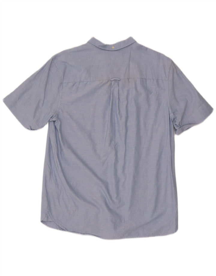 Lyle & Scott Herren-Kurzarmhemd, Größe L, Blau, Baumwolle