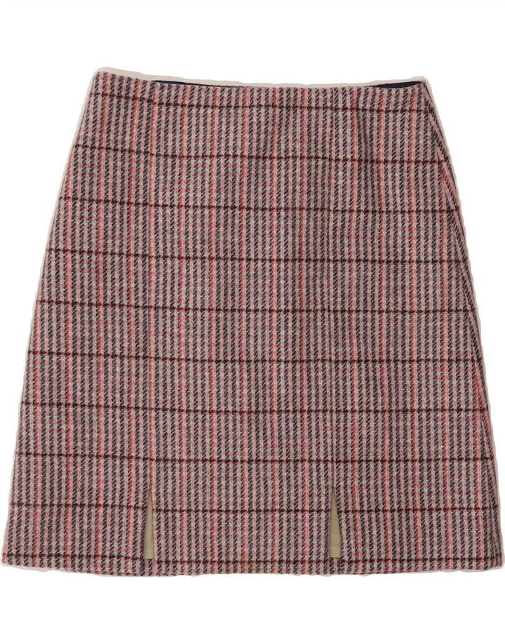 BODEN Damen A-Linienrock UK 10 Small W30 Rosa karierte Wolle