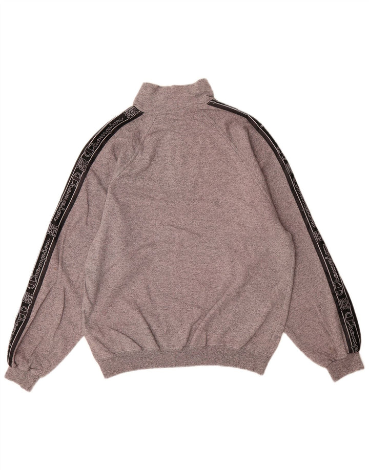 Champion Herren-Sweatshirt mit grafischem Reißverschluss, Größe L, Grau, Farbblock