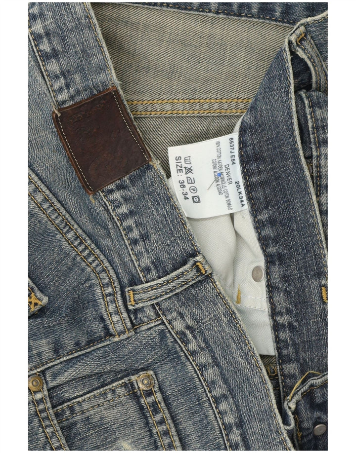 Lee Damen Denver Distressed Bootcut Jeans W36 L31 Blaue Baumwolle