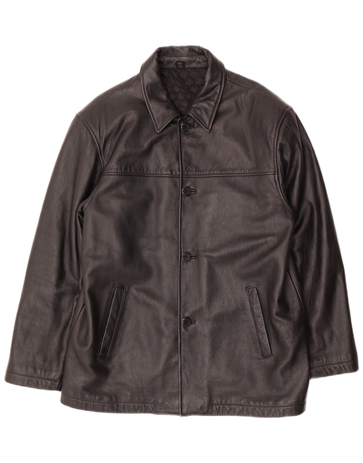 VINTAGE Herren Lederjacke UK 40 Großes schwarzes Leder