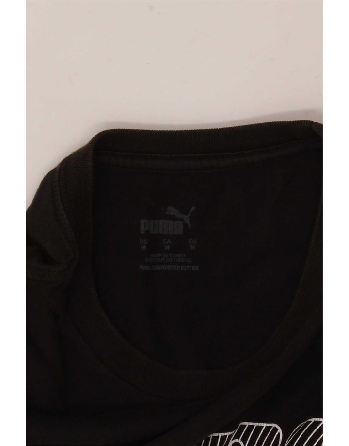 Puma Herren Grafik T-Shirt Top Medium Schwarz