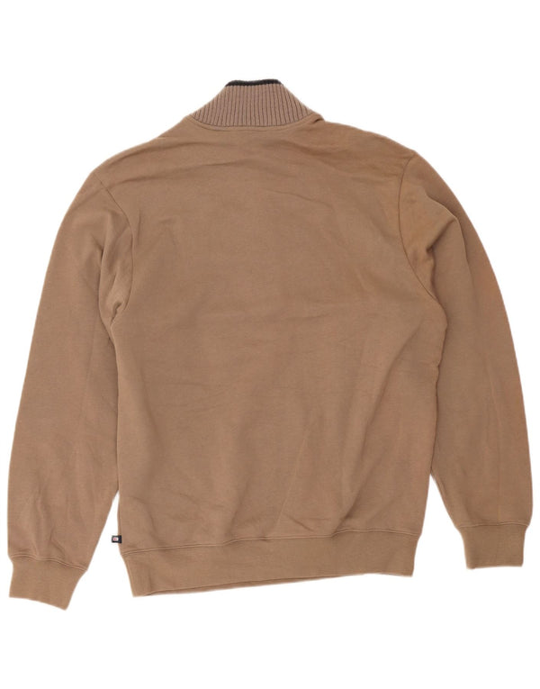 Marks & Spencer Herren Blue Harbor Sweatshirt Pullover Small Braun Farbblock
