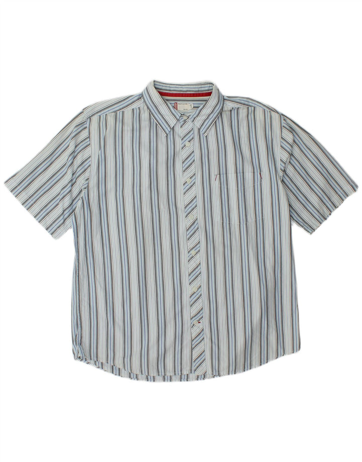 LEVI'S Mens Short Sleeve Shirt Large Blue Striped