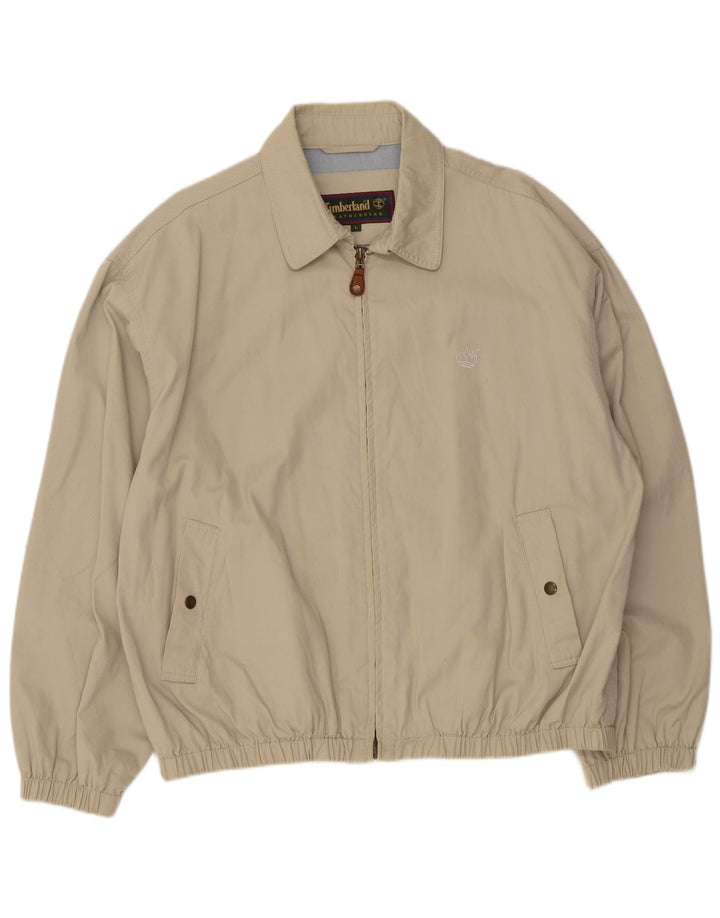 Timberland Herren Bomberjacke UK 40 Large Beige Baumwolle