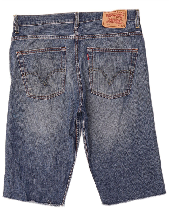 LEVI'S Herren 507 Denim Shorts W34 Große blaue Baumwolle
