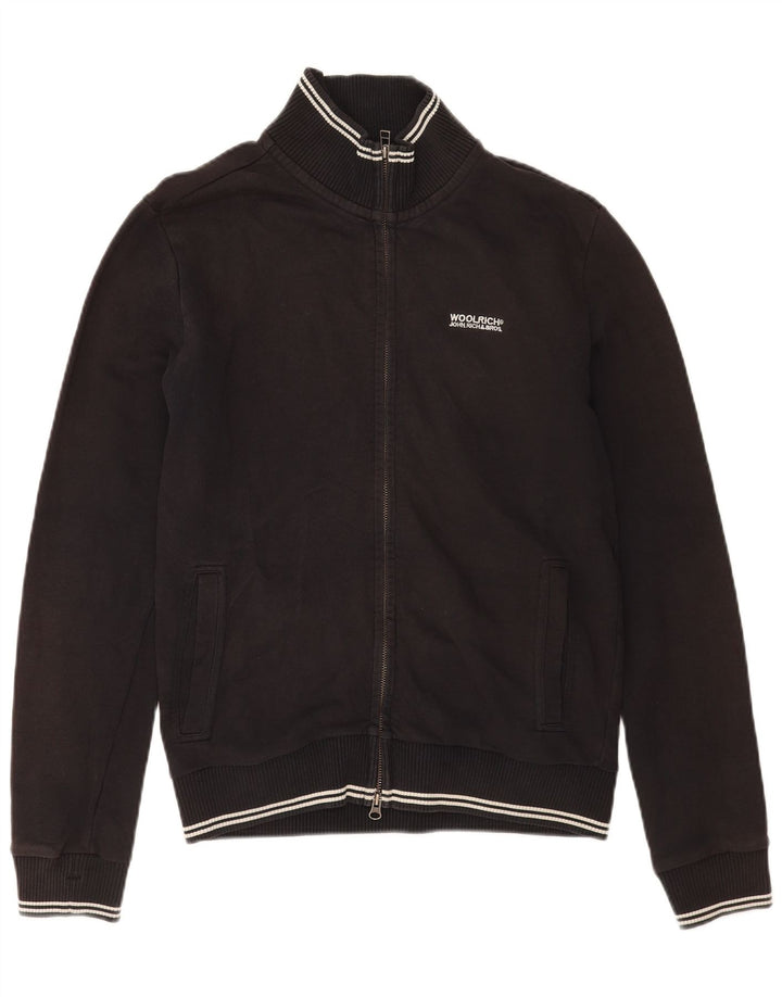 Woolrich Herren-Trainingsanzug-Top-Jacke aus mittelschwarzer Baumwolle