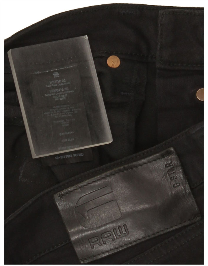 G-Star Herren Slim Jeans W32 L32 Schwarze Baumwolle