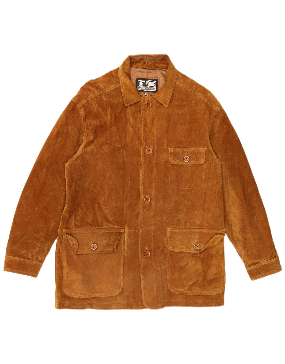 Jet Plane Herren Wildlederjacke IT 50 Large Beige Leder
