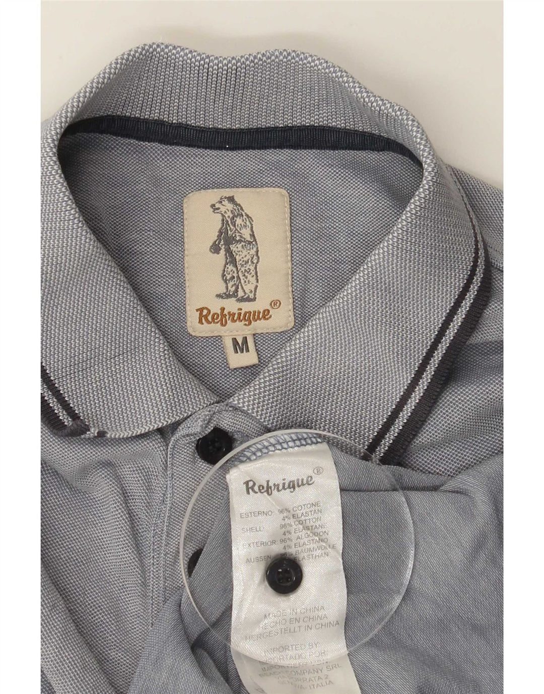 Refrigue Herren Poloshirt mittelblaue Baumwolle