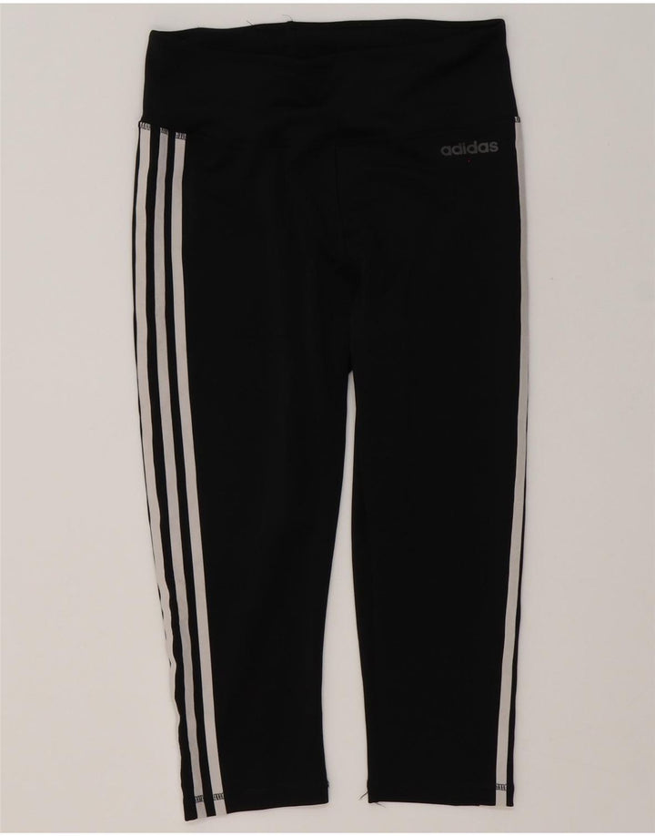 Adidas Damen Climalite Capri Leggings UK 12/14 Medium Schwarz Polyester