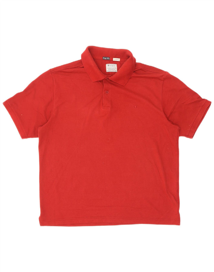 Champion Herren-Poloshirt „Easy Fit“, groß, aus roter Baumwolle