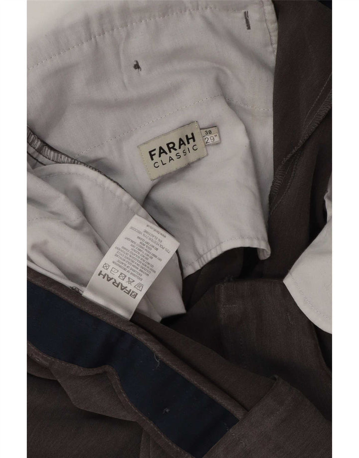 Farah Herren-Anzughose mit klassischer Passform, W38, L29, graues Polyester