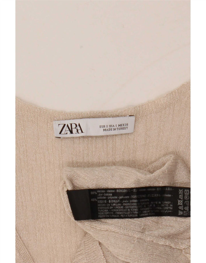 Ärmelloses Blusenoberteil für Damen von Zara, Gr. 10, Größe S, graue Viskose