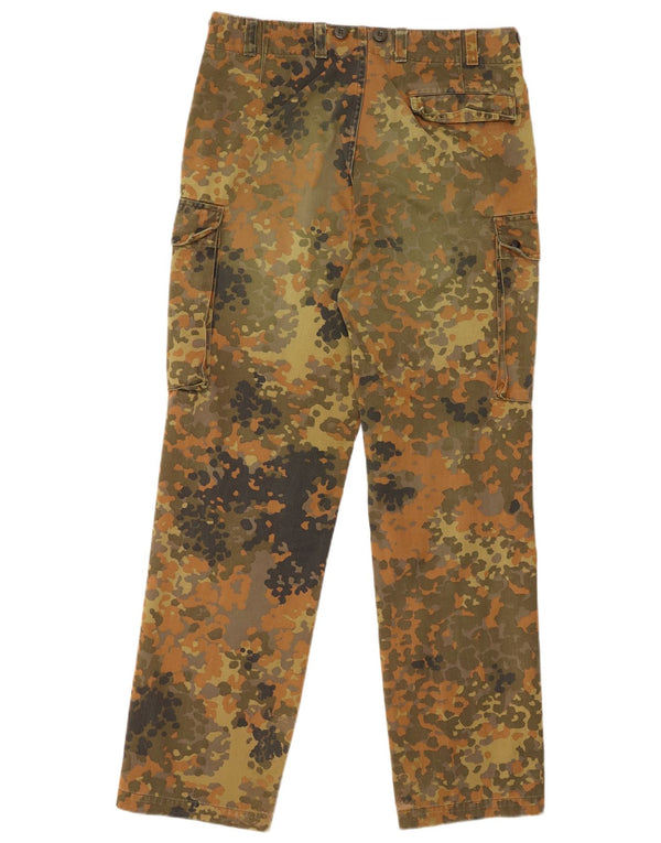 Vintage Herren gerade Cargohose W34 L32 grün Camouflage Baumwolle