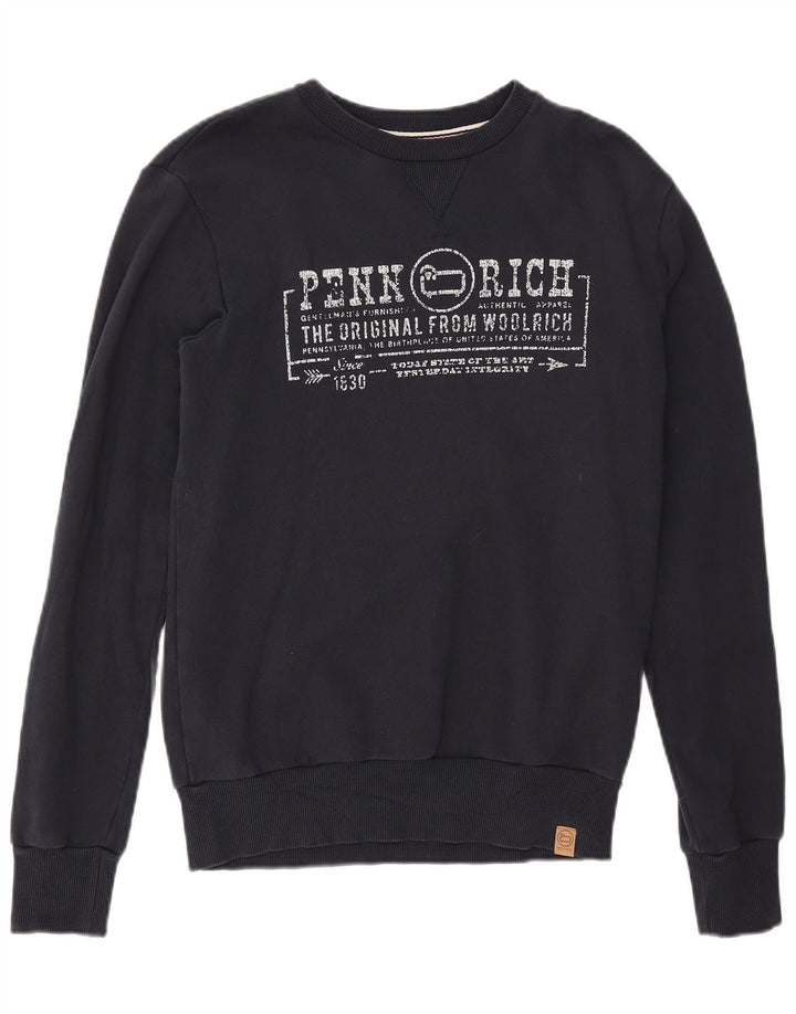 Woolrich Herren Penn-Rich Grafik-Sweatshirtpullover, Größe S, marineblau, Baumwolle
