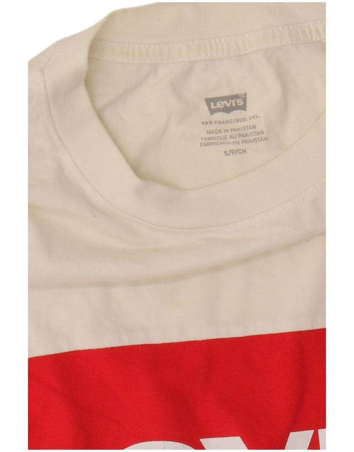Levi's Damen Crop Graphic T-Shirt Top UK 10 Small Mehrfarbig
