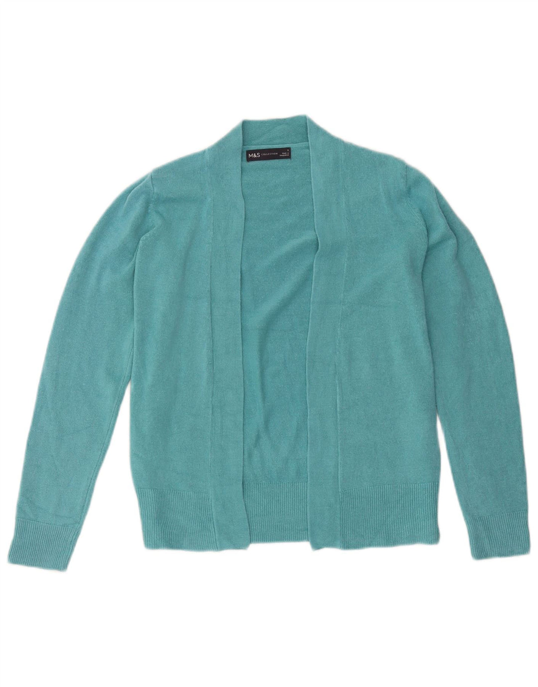 Marks & Spencer Offener Damen-Cardigan-Pullover UK 10 Small Türkis Acryl