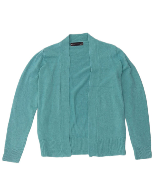 Marks & Spencer Offener Damen-Cardigan-Pullover UK 10 Small Türkis Acryl