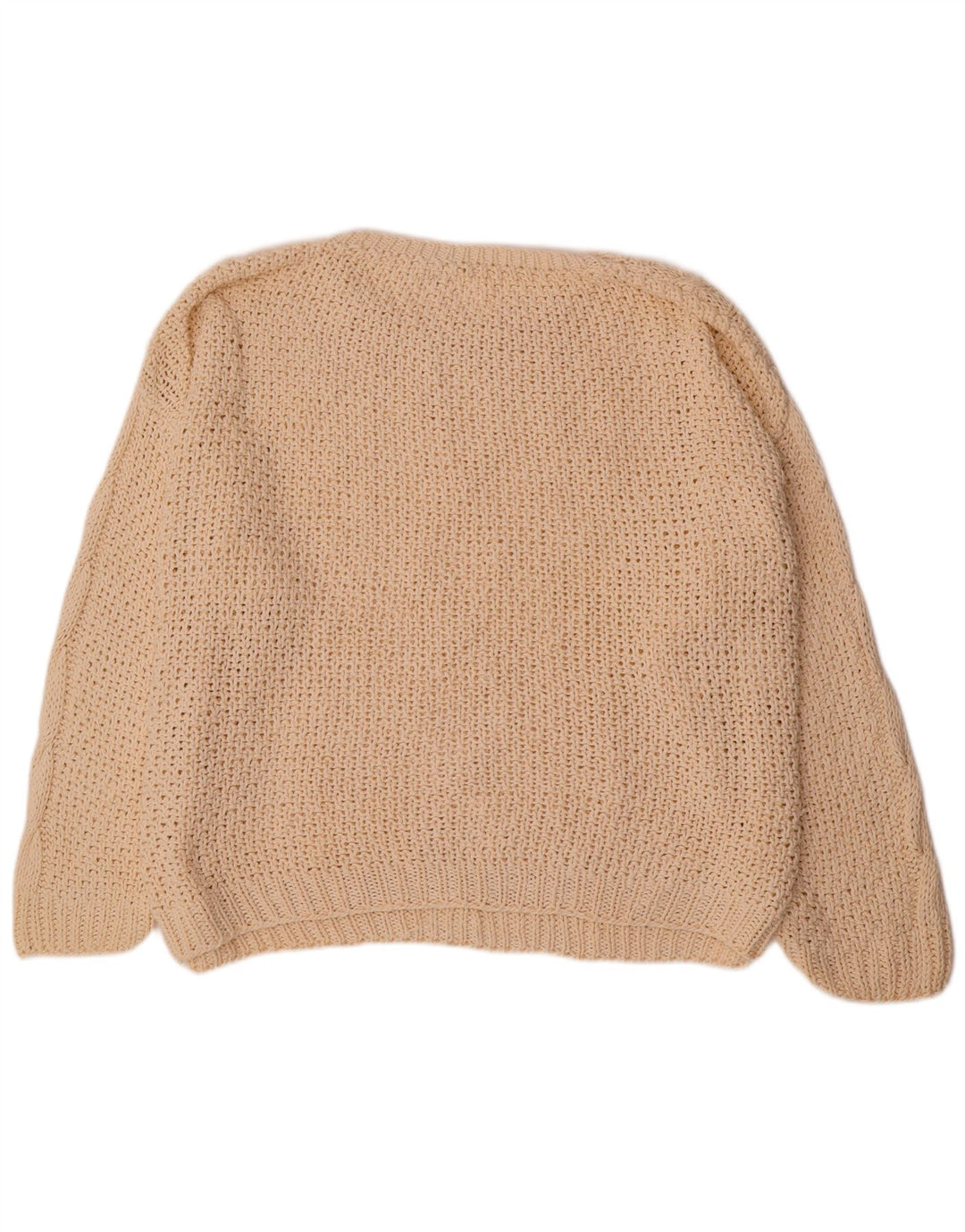 Vintage Damen Übergroßer Pullover mit U-Boot-Ausschnitt EU 36/38 Small Off White