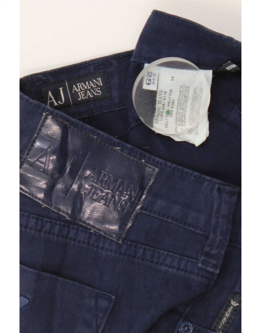 Armani Damen Straight Jeans W29 L27 Marineblaue Baumwolle