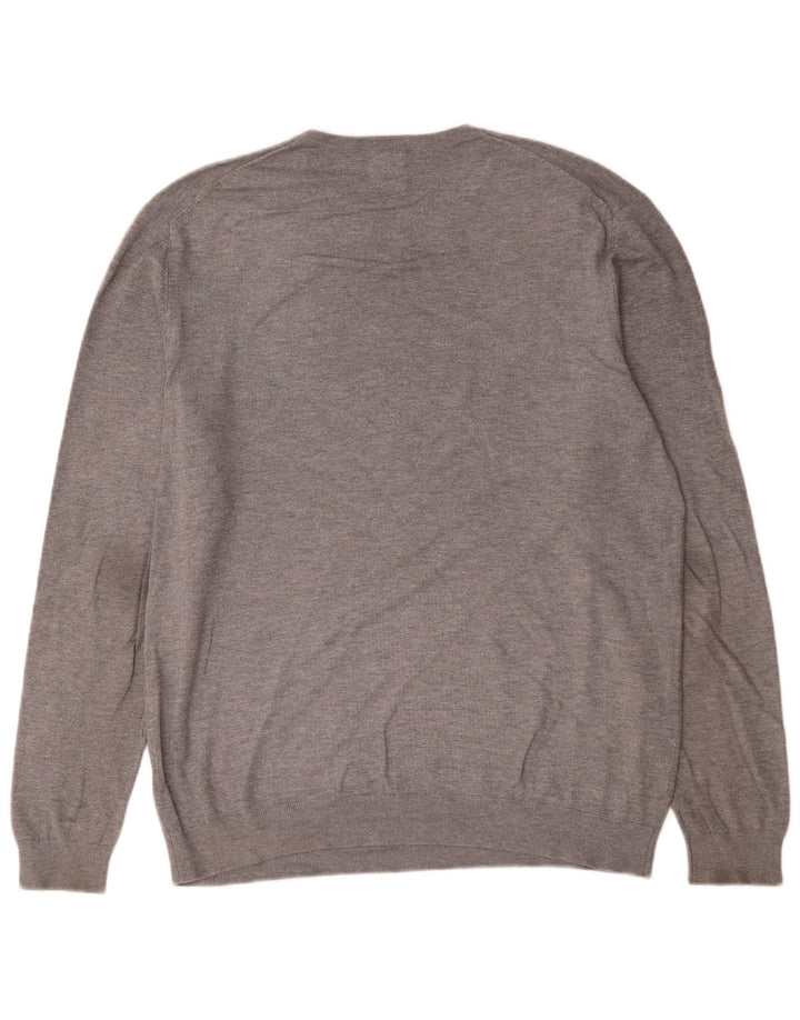 Zara Herren-Pullover mit Rundhalsausschnitt, Größe L, Grau