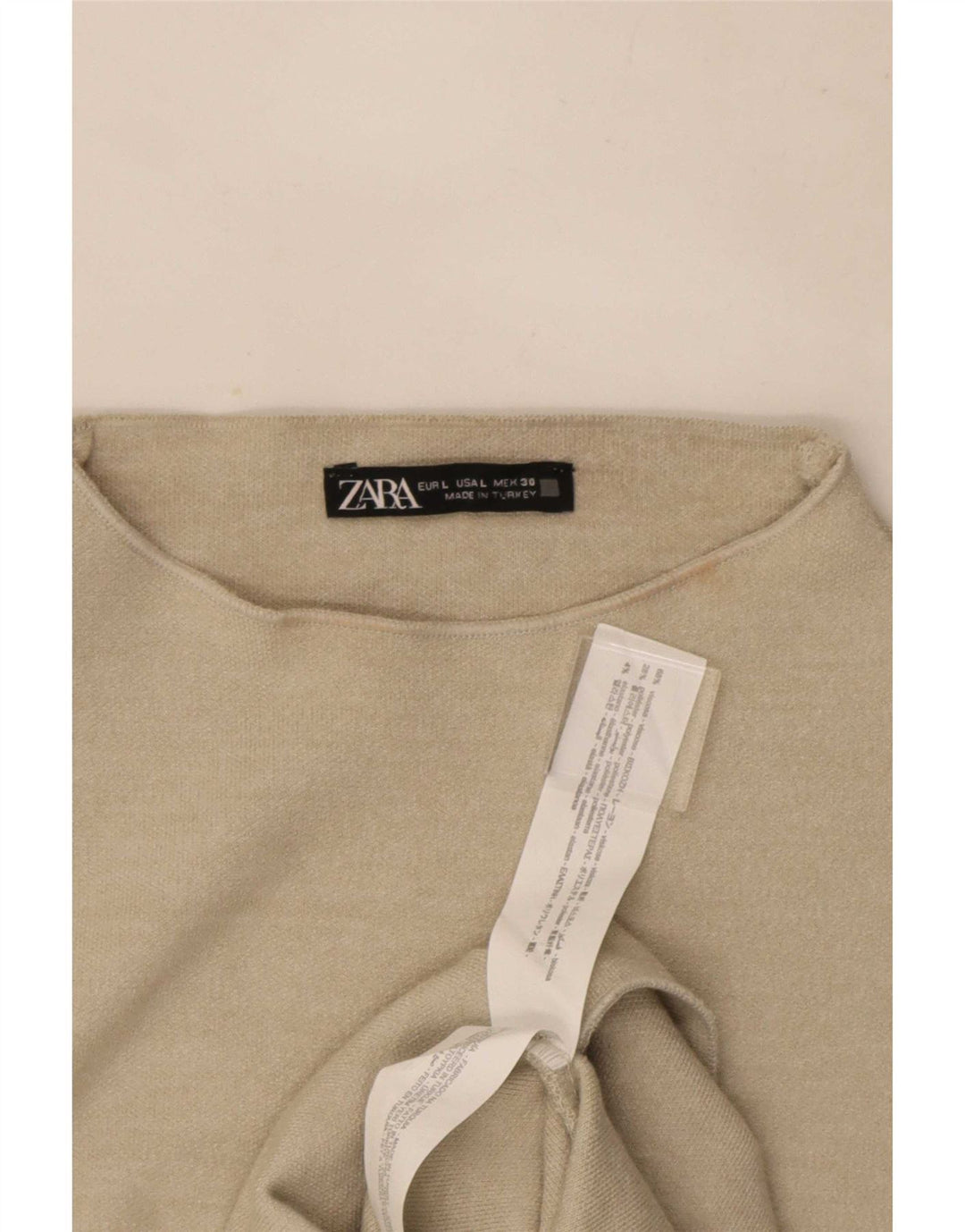 Zara Damen Etuikleid UK 14 Large Beige Viskose