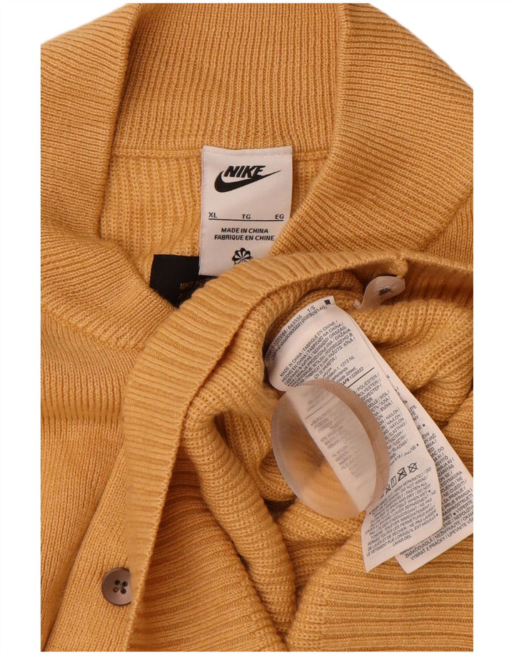 NIKE Herren-Pullover mit Knopfkragen, XL, beige, Polyester