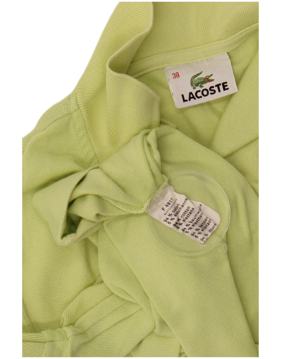 LACOSTE Damen-Poloshirt, Größe 38, mittelgrüne Baumwolle