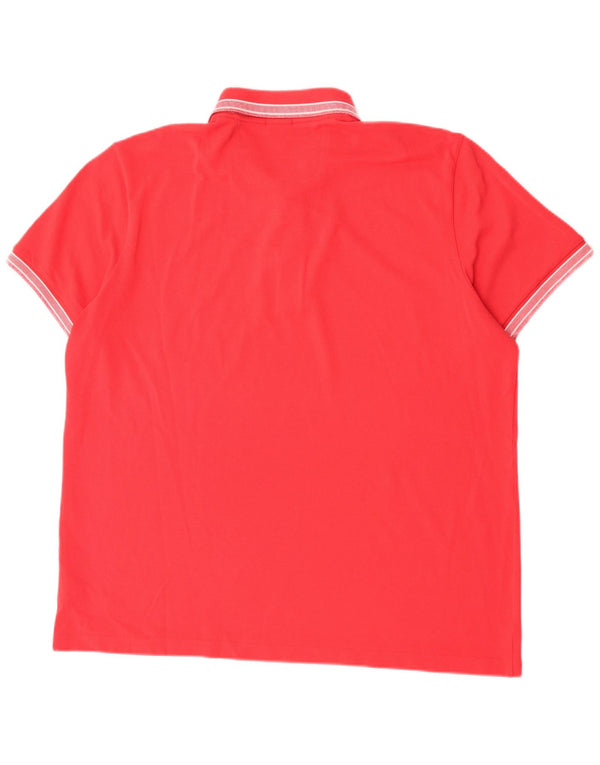 Hugo Boss Herren-Poloshirt mit normaler Passform, 3XL, rot gestreift, Baumwolle