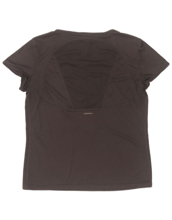 Adidas Damen Climacool T-Shirt Top UK 16 Large Schwarz Polyester