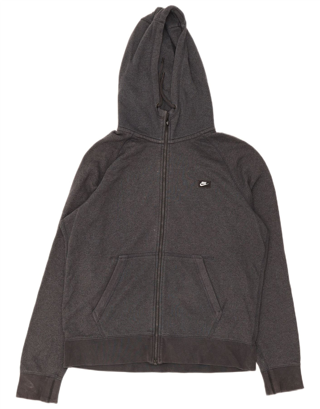 Nike Herren-Kapuzenpullover mit Reißverschluss, groß, graue Baumwolle
