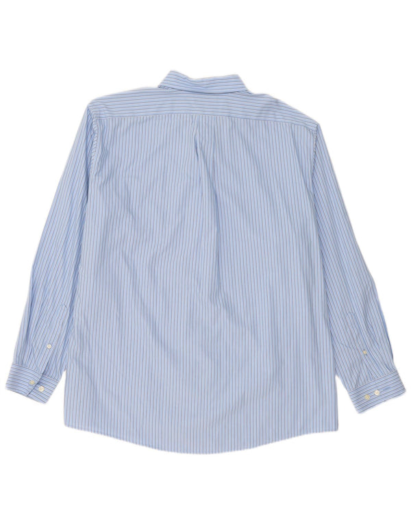 Eddie Bauer Herren-Hemd mit klassischer Passform, XL, blaue Nadelstreifen-Baumwolle