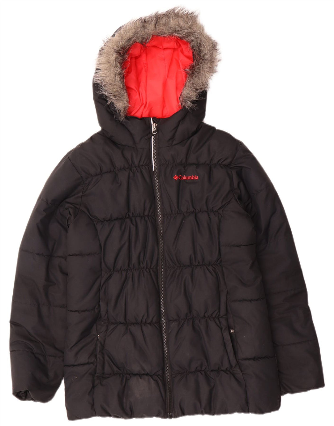 Columbia Damen-Jacke mit Kapuze, gepolstert, UK 18, XL, Schwarz, Polyester