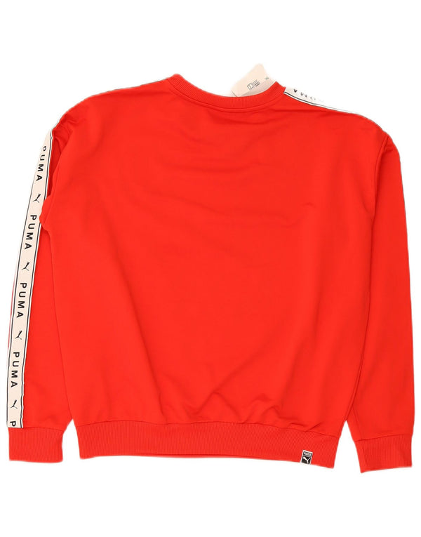 Puma Damen Grafik-Sweatshirt-Pullover UK 12 Mittelroter Farbblock